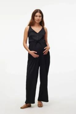 Macacão comprido maternity e amamentação
