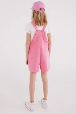 Macacão curto rosa para meninas