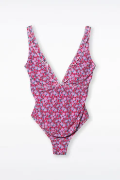 Maiô pré-mamã com textura estampada floral