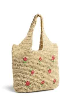 Mala shopper de palha de papel para praia