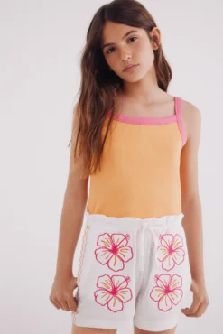 malha de malha com alças para menina