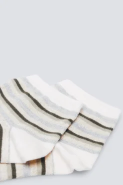 Meia curta riscas de lurex