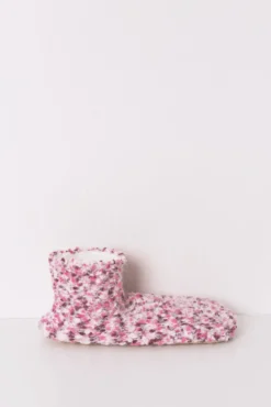 Meias curtas de malha rosa