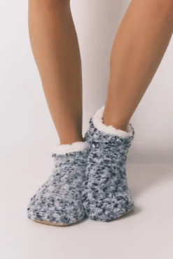 Meias curtas de tricô azul