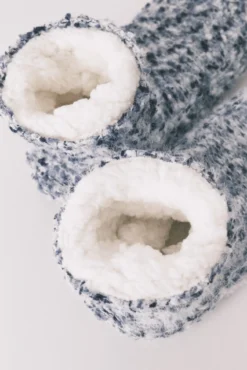 Meias curtas de tricô azul