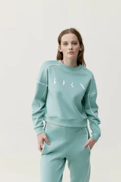 Moletom Agda Jade Cinza/ Off White