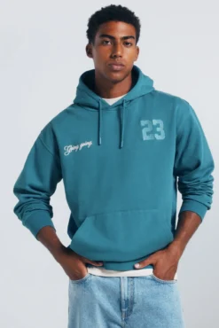 Moletom com capuz estampado de beisebol