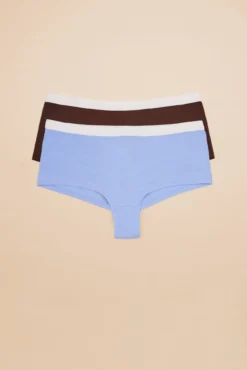 Pack de 2 cuequinhas culotte multicolor: lilás e bordeaux