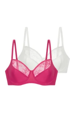 Pack de 2 sutiãs de renda rosa e nude