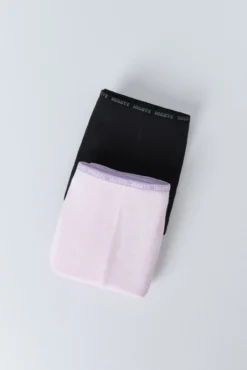 Pacote de 2 cuecas boxer pretas e rosa