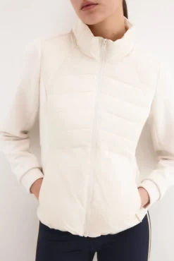 Parka combinada cintada