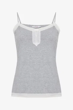 pijama alças com renda e detalhe de renda