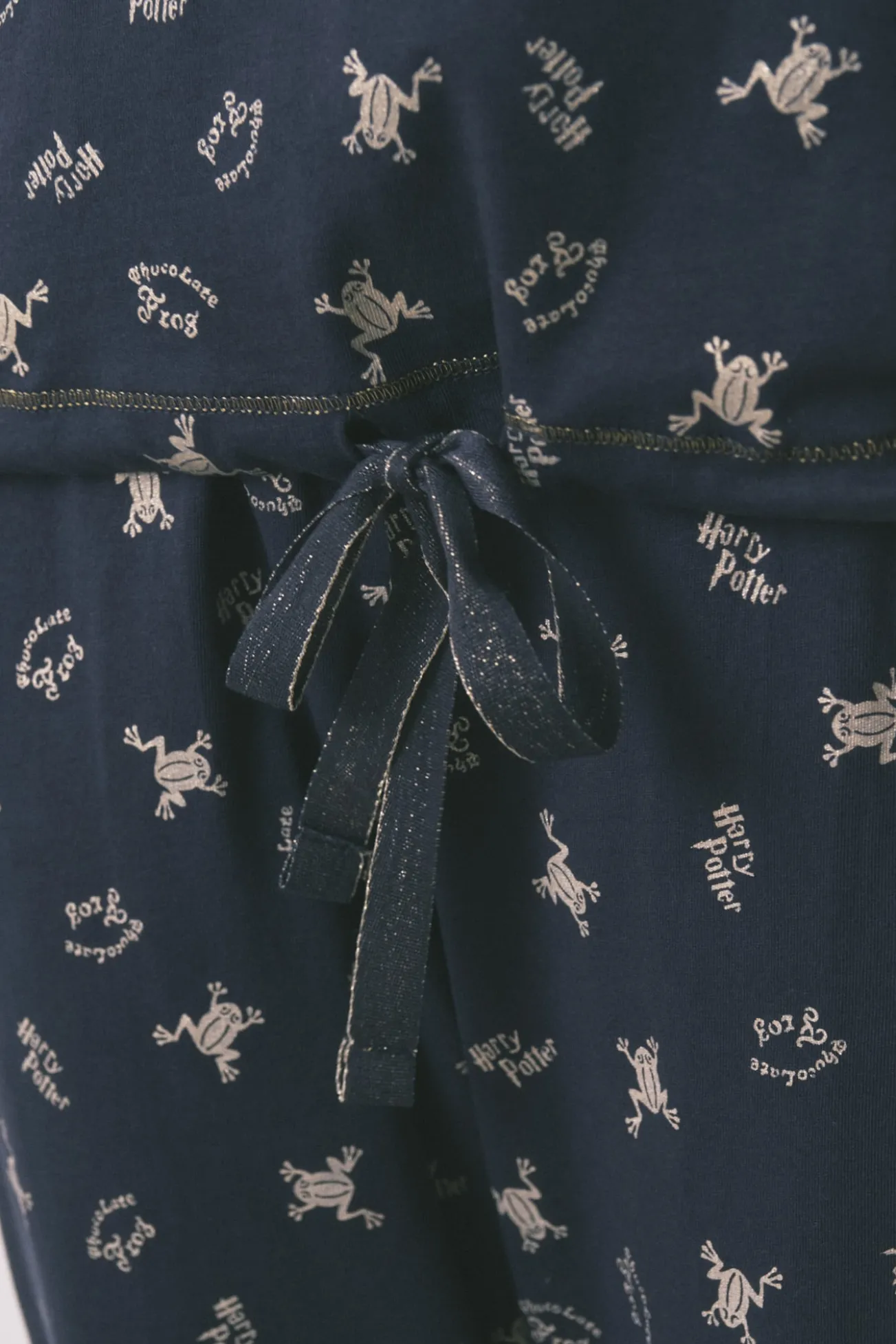 Pijama comprido 100% algodão azul estampado sapinhos