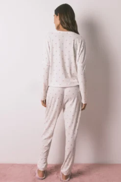 Pijama comprido de malha waffle