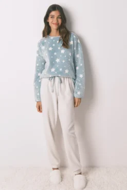 Pijama comprido polar mousse estrelas