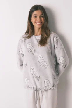 Pijama comprido polar suave estampado