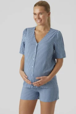 Pijama curto de algodão maternity
