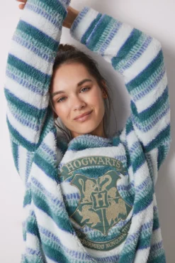 Pijama de polar riscas com estrela de Harry Potter