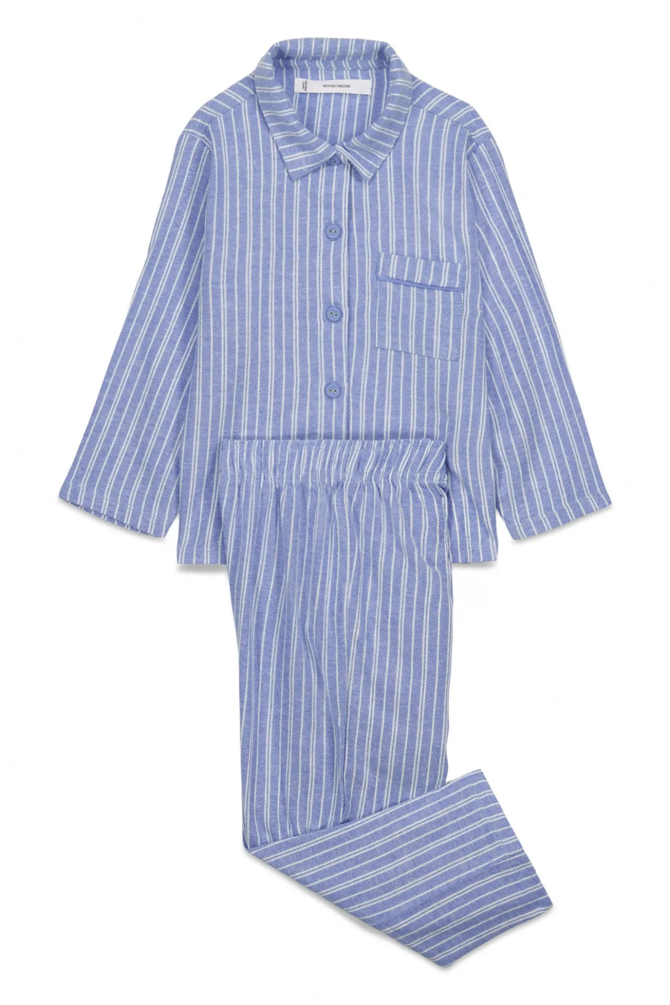 Pijama infantil camisa às riscas, 100% algodão