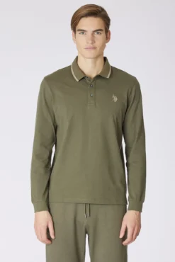 Polo de manga comprida com logo