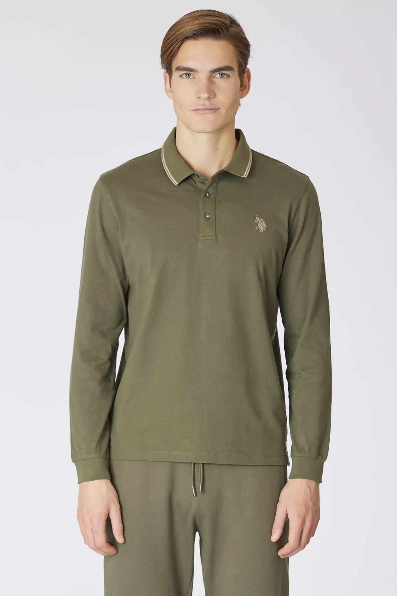 Polo de manga comprida com logo