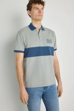 Polo de riscas de manga curta