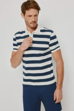 Polo de riscas de manga curta