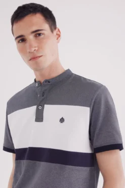 Polo piqué bloco oxford mao slim fit