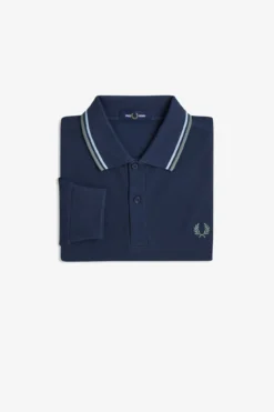 Polo piqué de manga comprida masculina