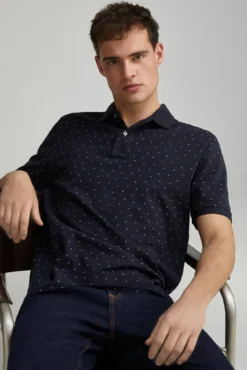 Polo piqué estampado integralmente regular fit