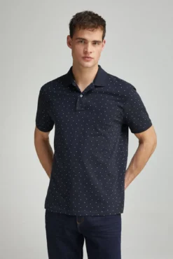 Polo piqué estampado integralmente regular fit