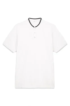 Polo piqué gola mao slim fit