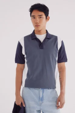 Polo piqué riscas vertical regular fit