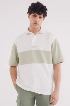 Polo piqué rugby com corte boxy