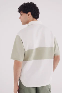 Polo piqué rugby com corte boxy