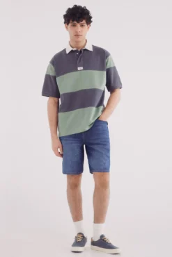 Polo piqué rugby com corte boxy