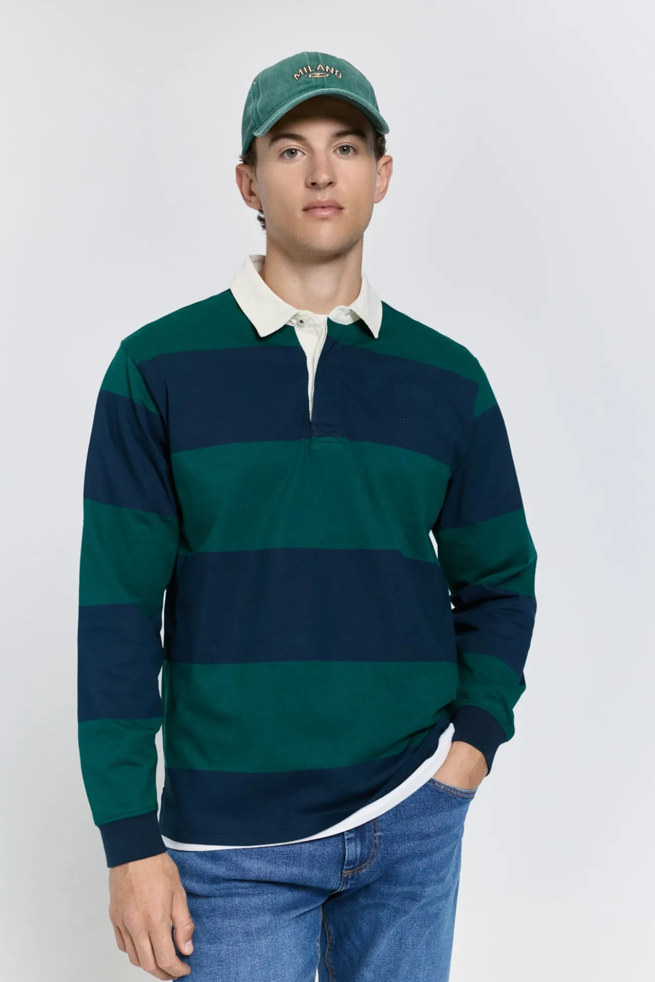 Polo riscas estilo rugby
