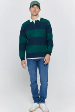 Polo riscas estilo rugby
