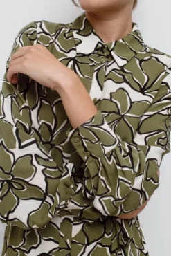 Print midi shirt dress
