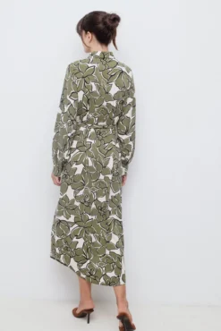 Print midi shirt dress