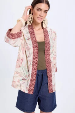 Quimono curto estampado