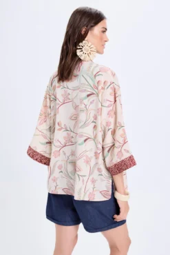 Quimono curto estampado