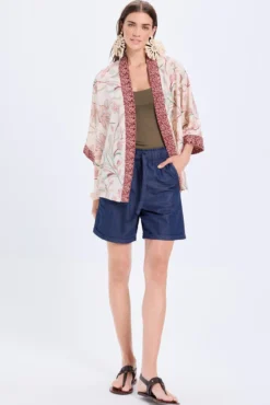 Quimono curto estampado