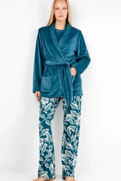 Robe em tecido polar elástico