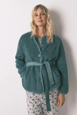 Robe estilo túnica de pelo verde