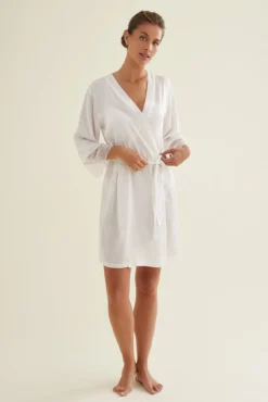 Robe lingerie quimono curto cetim