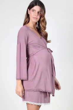 Robe pré-mamã com detalhes de renda