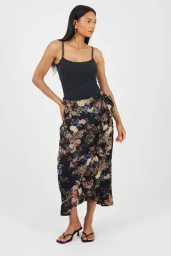 Saia com estampado floral