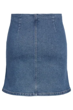 Saia curta denim com abertura lateral