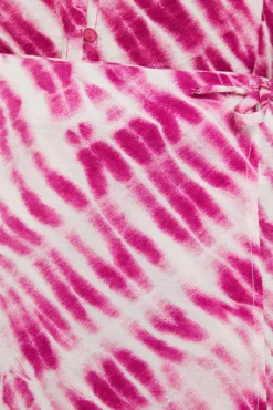 Saia curta tie dye com estampado tie- páreo